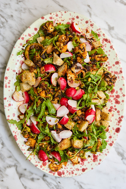 Easy Harissa Roasted Cauliflower Salad