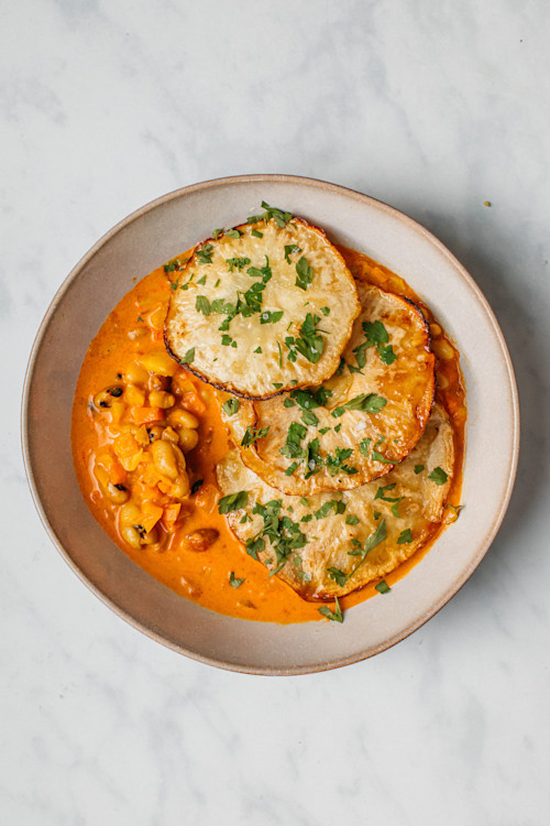 Golden Bean Stew With Celeriac Steaks