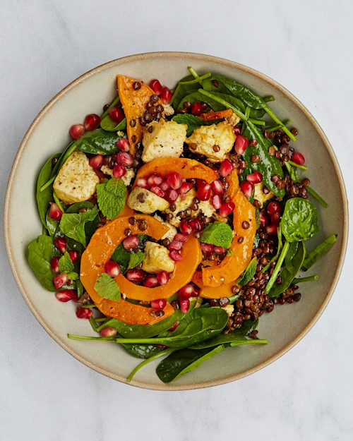 Butternut Squash, Lentil & Tofu Traybake Salad