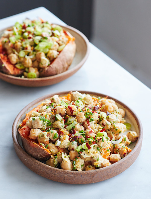 Chickpea-stuffed Sweet Potatoes