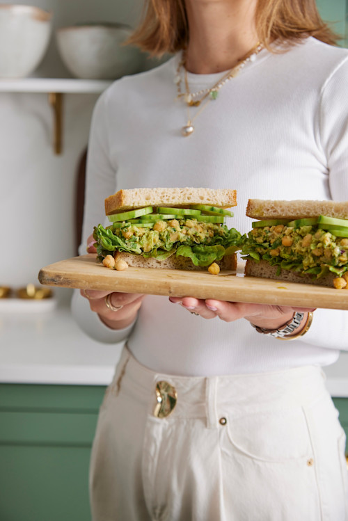 Smashed Chickpea Guacamole Sandwich